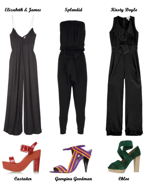 Jumpsuits from Elizabeth & James, Splendid and Kirsty Doyle; Heels from Castaner, Georgina Goodman and Chloe